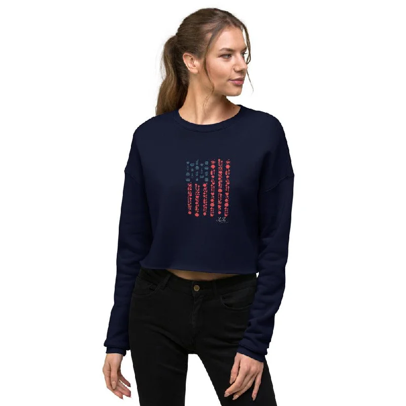 LaLa D&C Crop Flag Sweatshirt