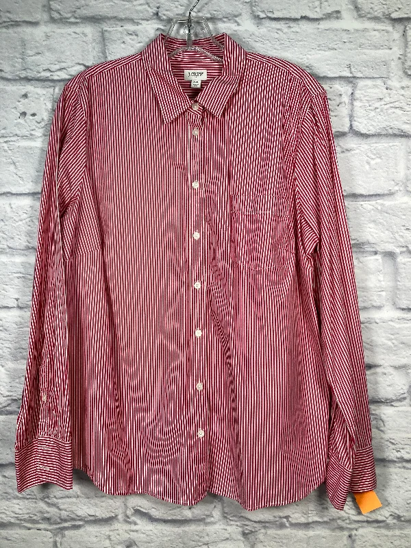 Red & White Top Long Sleeve J. Crew, Size Xxl