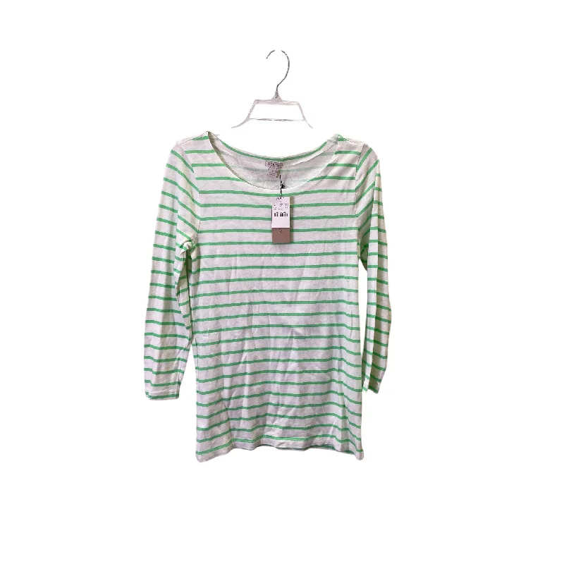 Top 3/4 Sleeve Basic By J. Crew In Green, Size:S