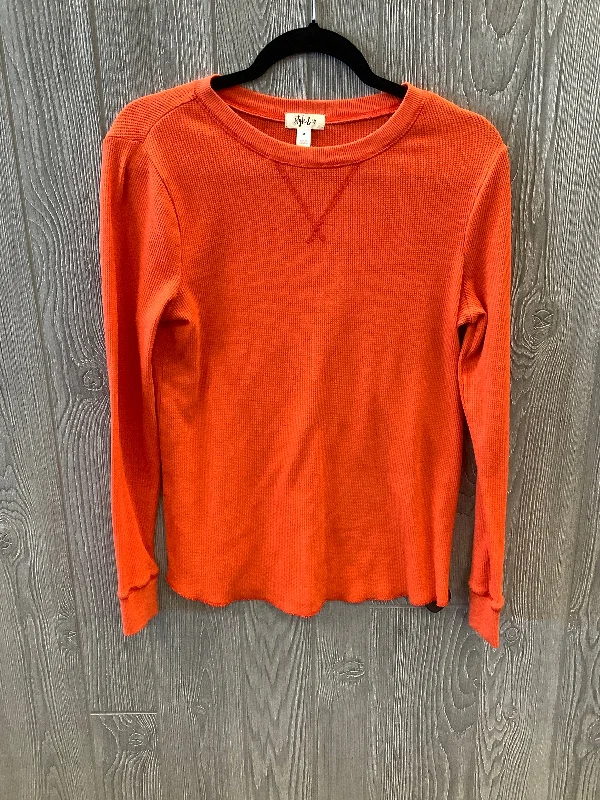 Top Long Sleeve Basic By Style And Company In Orange, Size: M