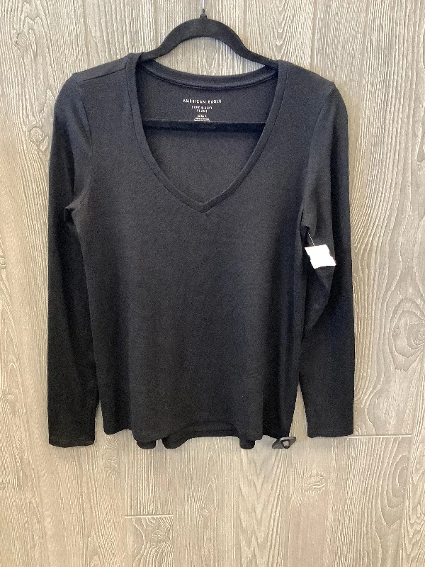 Top Long Sleeve By American Eagle In Black, Size: M