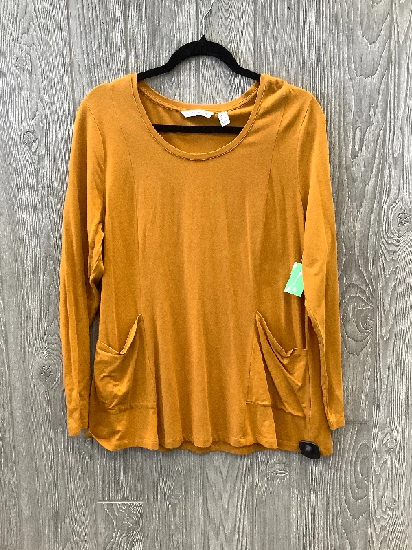 Top Long Sleeve By Isaac Mizrahi Live Qvc In Yellow, Size: L