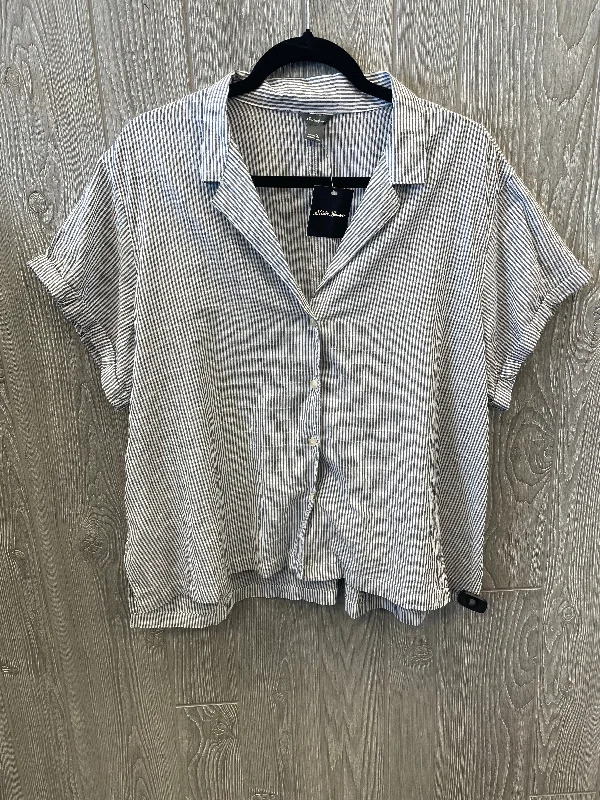 Top Short Sleeve By Eddie Bauer In Striped Pattern, Size: Xl