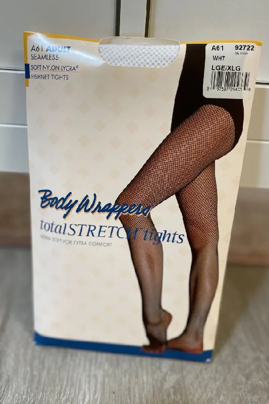 TotalSTRETCH Seamless Fishnet Tights - White