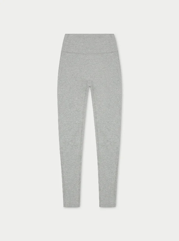 SOFT TOUCH EMBLEM LEGGINGS - GREY MARL