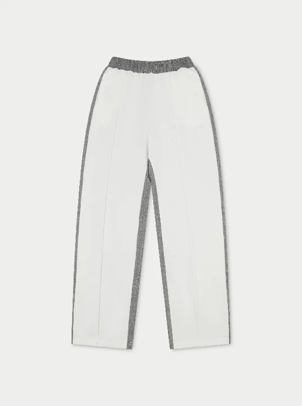 SPLICED PINSTRIPE JOGGERS - WHITE